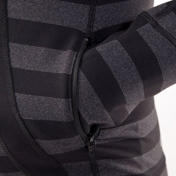 LULULEMON Stride Jacket Black Grey Micro Macro Stripe Women's Size 8 - Picture 6 of 16